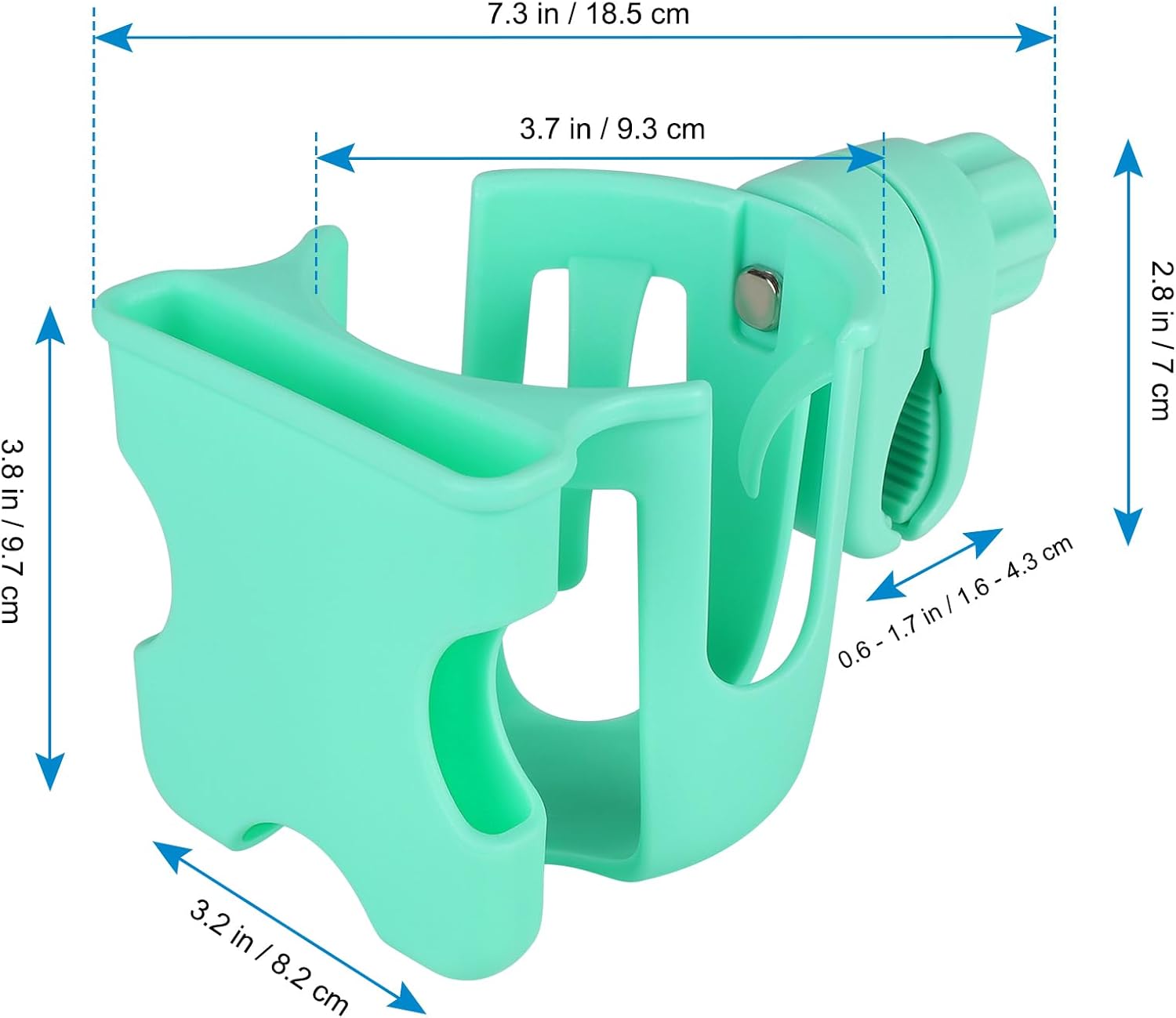 Accmor Portavasos 2 en 1 con soporte para teléfono, portavasos universal para silla de ruedas, accesorio para portavasos con ruedas, portavasos y