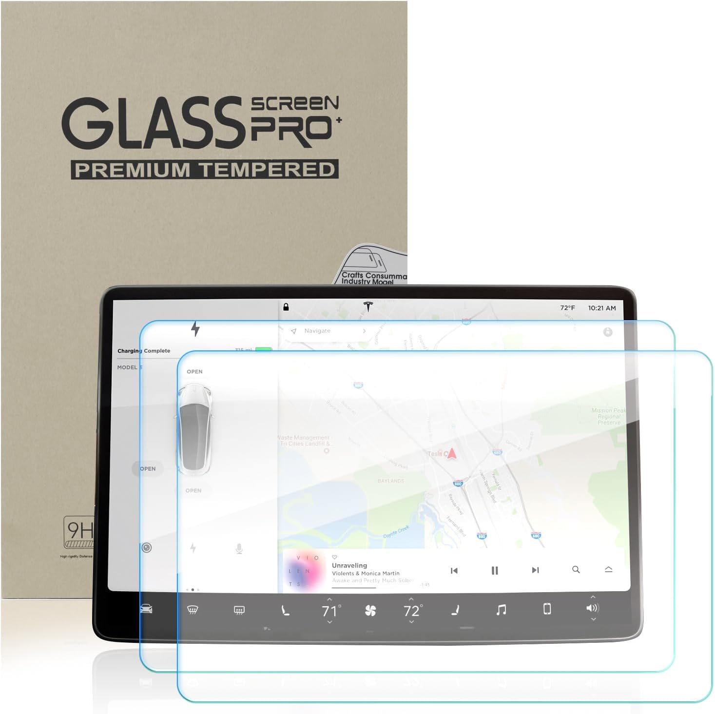 WSFSLJWDW 2 protectores de pantalla HD compatibles con Tesla Model 3 Model Y de 15 pulgadas, control central, pantalla táctil, navegación del