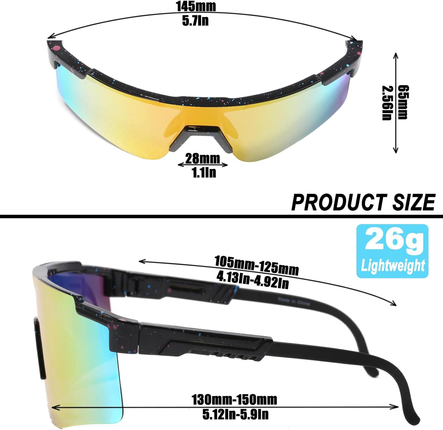 Douide Lentes de sol deportivos elegantes para mujeres, jóvenes y hombres, montura Vipers TR90, ideal para ciclismo, pesca, esquí, béisbol