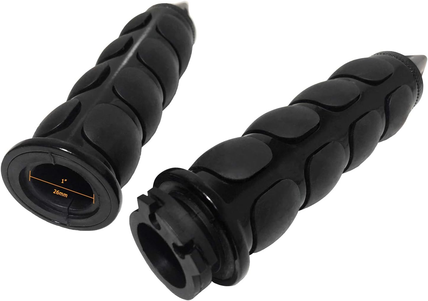 Empuñaduras de mano universales de 1 pulgada para manubrio antideslizantes de 1 pulgada de goma cromada negra para la mayoría de motocicletas,
