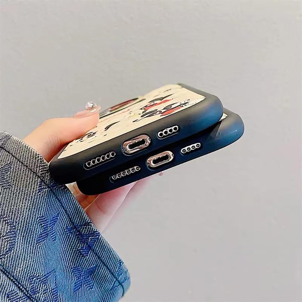 Funda compatible con iPhone 15 Pro de 6.1 pulgadas, funda Kawaii de piel TPU para teléfono con dibujos animados, goma suave a prueba de golpes,