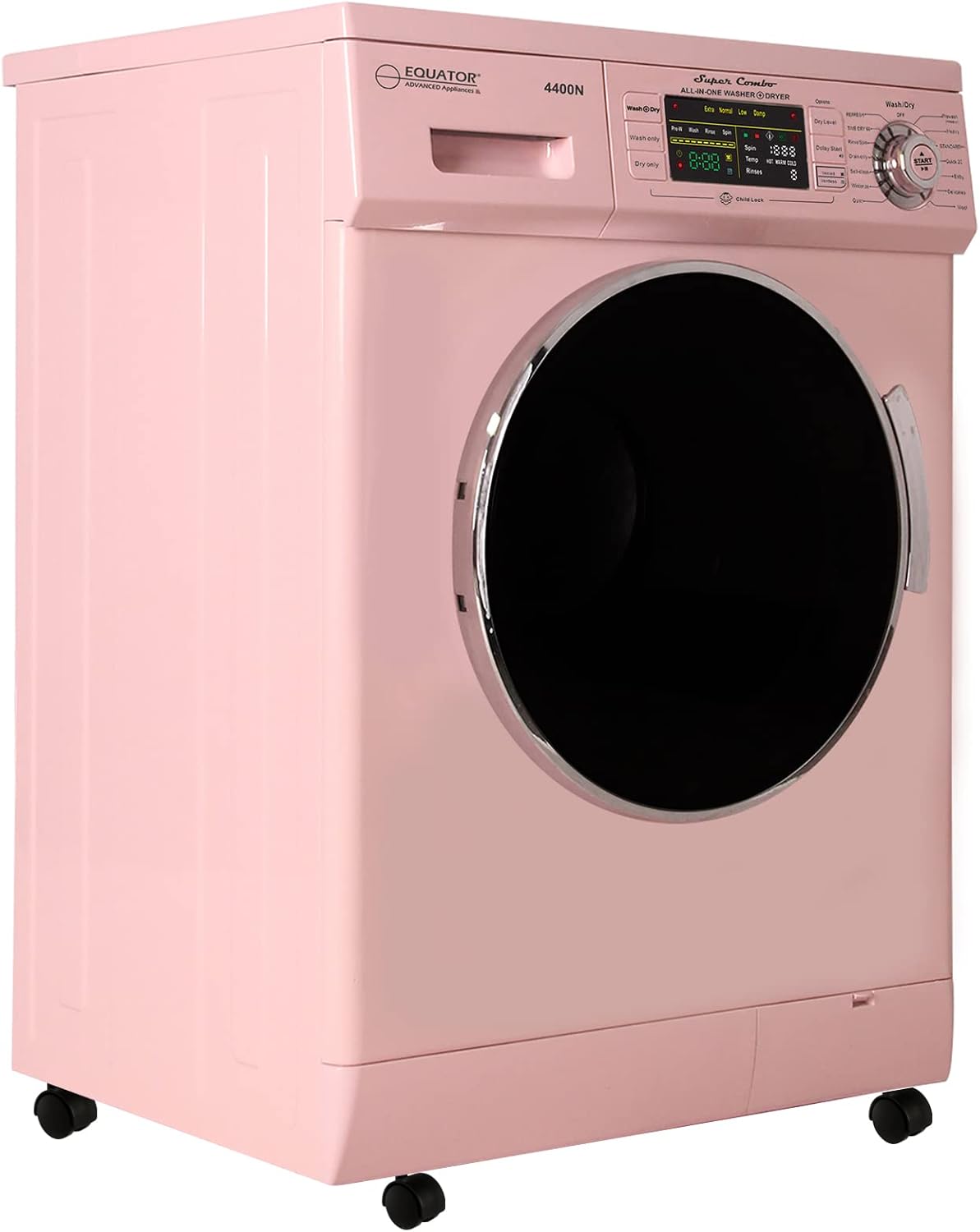 Equator ProCompact 110V VentiladoVentless 13lbs Combo Lavadora Secadora+Kit de Portabilidad (Rosa)