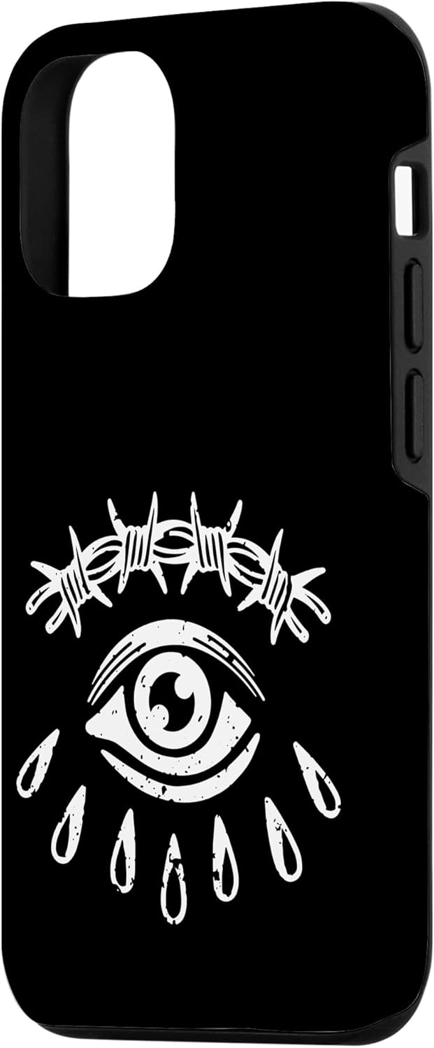 iPhone 13 alambre de púas ojo gótico grunge punk alternativa tatuaje flash caso