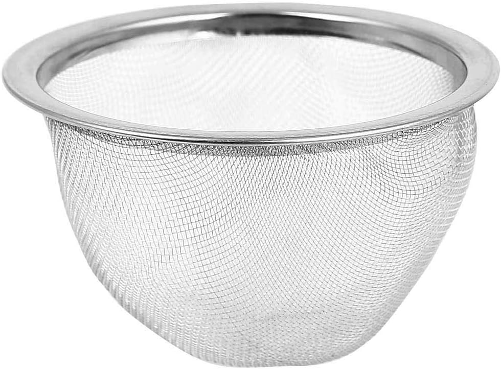 uxcell Tetera de malla de acero inoxidable con hojas de té de 3 pulgadas para colar tés y cócteles o tamizar harina especias y hierbas tono plateado