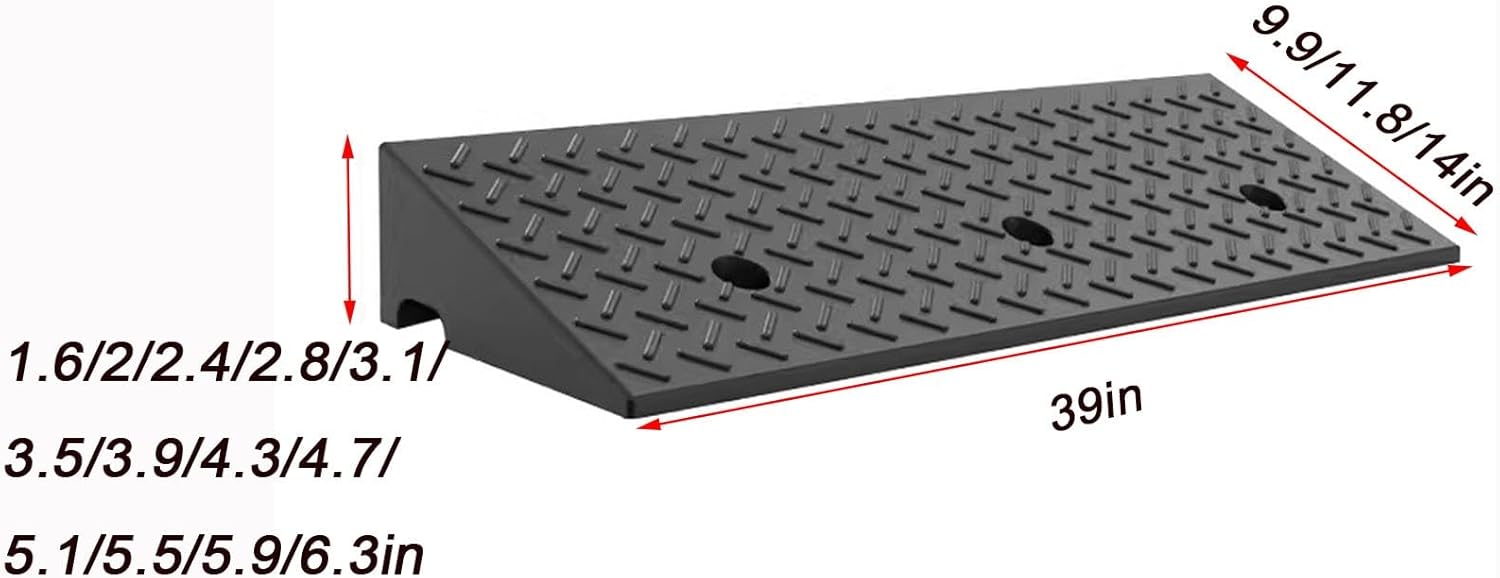 Rampa para silla de ruedas, rampa portátil para bordillos industriales, borde Threshol de goma duradera, umbral antideslizante y peldaños para acera