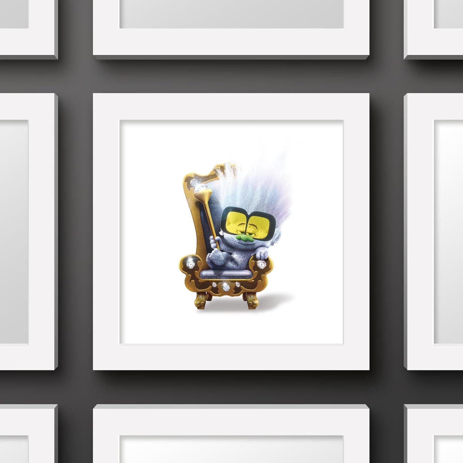 Trends International Gallery Pops Trolls Band Together – Póster de pared con pequeños diamantes, 12.00 x 12.00 pulgadas, versión de marco blanco
