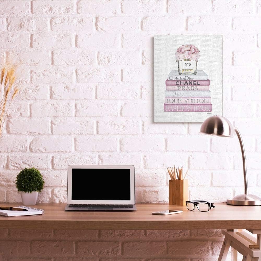 Stupell Industries Arte de pared de ramo de rosas rosas y diseño de moda, 24 x 30 pulgadas, color blanco