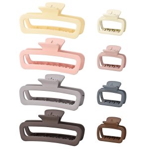 Paquete de 8 pinzas grandes para el cabello grueso, rizado, largo, cuadrado, de sujeción fuerte, pinzas de mandíbula mate, medianas, grandes, pinzas Paquete de 8 pinzas grandes para el cabello grueso, rizado, largo, cuadrado, de sujeción fuerte, pinzas de mandíbula mate, medianas, grandes, pinzas