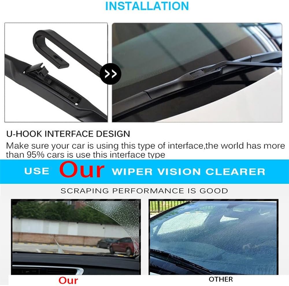 Wiper Car Wiper Blades Compatible with Renault Laguna Hatchback MK1 1993-2000 Windshield Windscreen Front Window Accessories 24″+18″ (Color  Left
