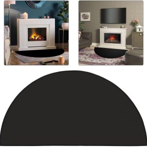 Tapete ignífugo para chimenea, de 32 x 60 pulgadas, para chimeneas, tapete medio redondo para protector de suelo de chimenea, alfombras de chimenea Tapete ignífugo para chimenea, de 32 x 60 pulgadas, para chimeneas, tapete medio redondo para protector de suelo de chimenea, alfombras de chimenea