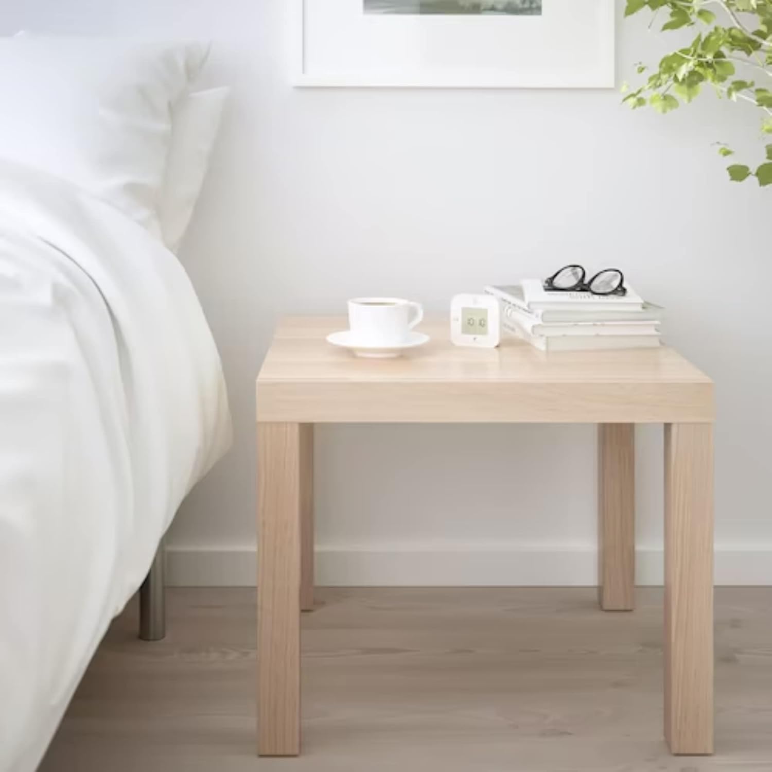 Mesa auxiliar con diseño clásico, mesa auxiliar de cama, mesa auxiliar, ligera, fácil de montar, mesa cuadrada pequeña para oficina, sala de estar,
