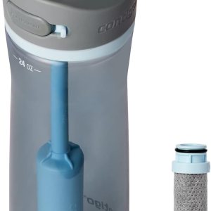 Contigo Wells – Botella de agua con filtro de plástico con tapa de popote a prueba de fugas y filtro de repuesto, botella de agua reutilizable de 24 Contigo Wells – Botella de agua con filtro de plástico con tapa de popote a prueba de fugas y filtro de repuesto, botella de agua reutilizable de 24
