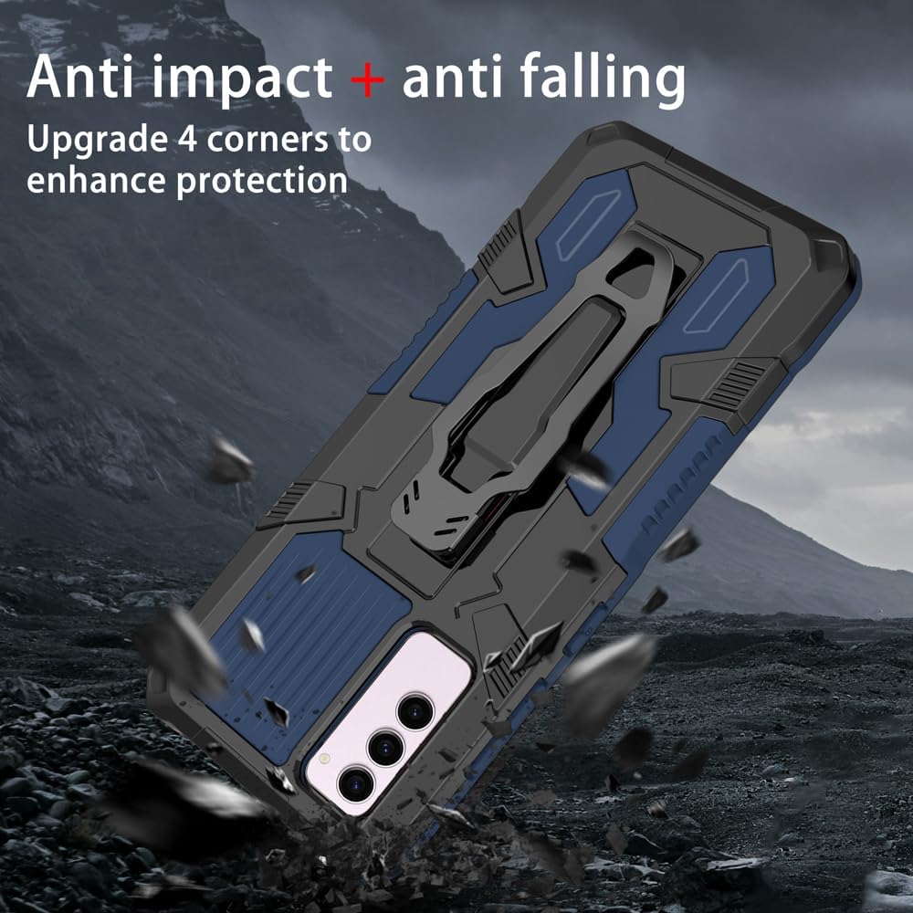 Asuwish Funda protectora compatible con Samsung Galaxy S23 5G y protector de pantalla de vidrio templado con clip para cinturón, resistente soporte