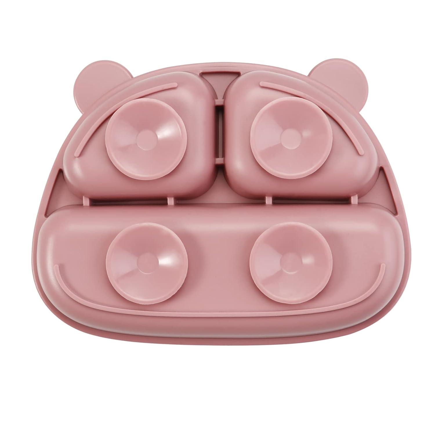 PandaEar Paquete de 2 placas de succión de silicona para bebés con 2 cucharas para autoalimentación, platos de succión 100% de silicona para niños