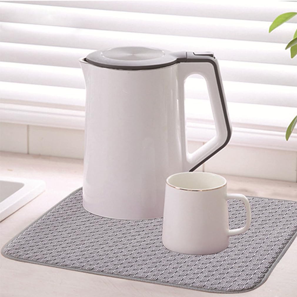Paquete de 2 tapetes de secado de platos para encimera de cocina, tapetes grandes de microfibra absorbente de 19 x 15 pulgadas, almohadillas