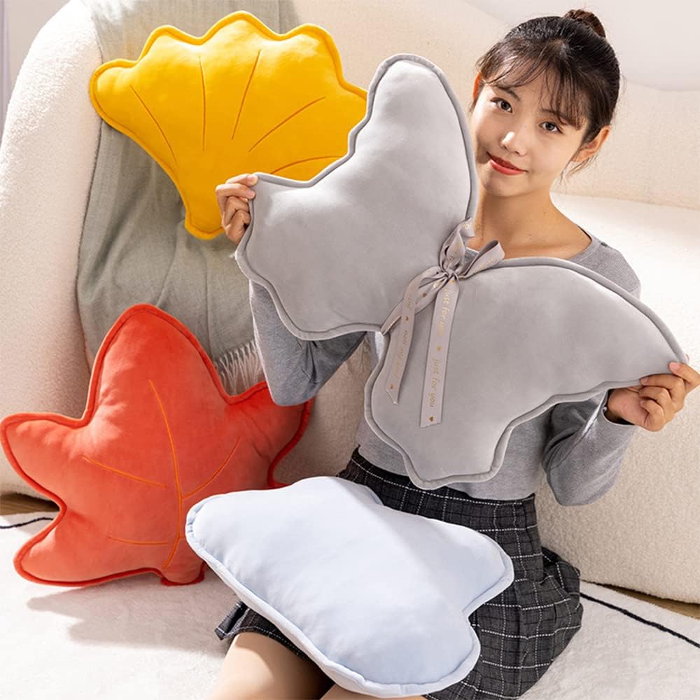 Almohada 3D de felpa para plantas, cojín decorativo para cama, sofá, silla, hogar, oficina, regalo temático, accesorios para fotos (hoja de arce)