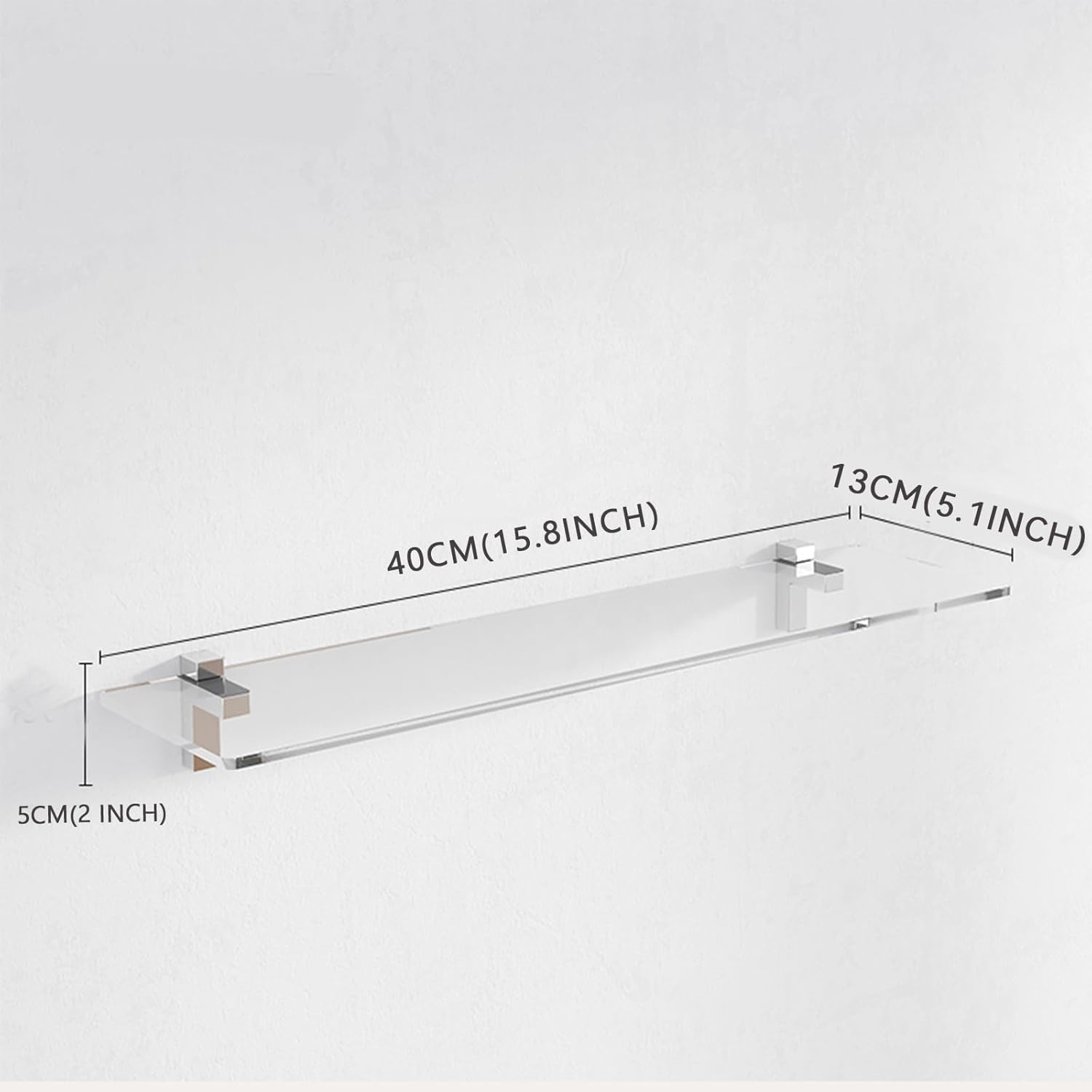 Estante de acrílico transparente, juego de 2 estantes invisibles de pared, estantes flotantes para baño, dormitorio, sala de estar, cocina, oficina