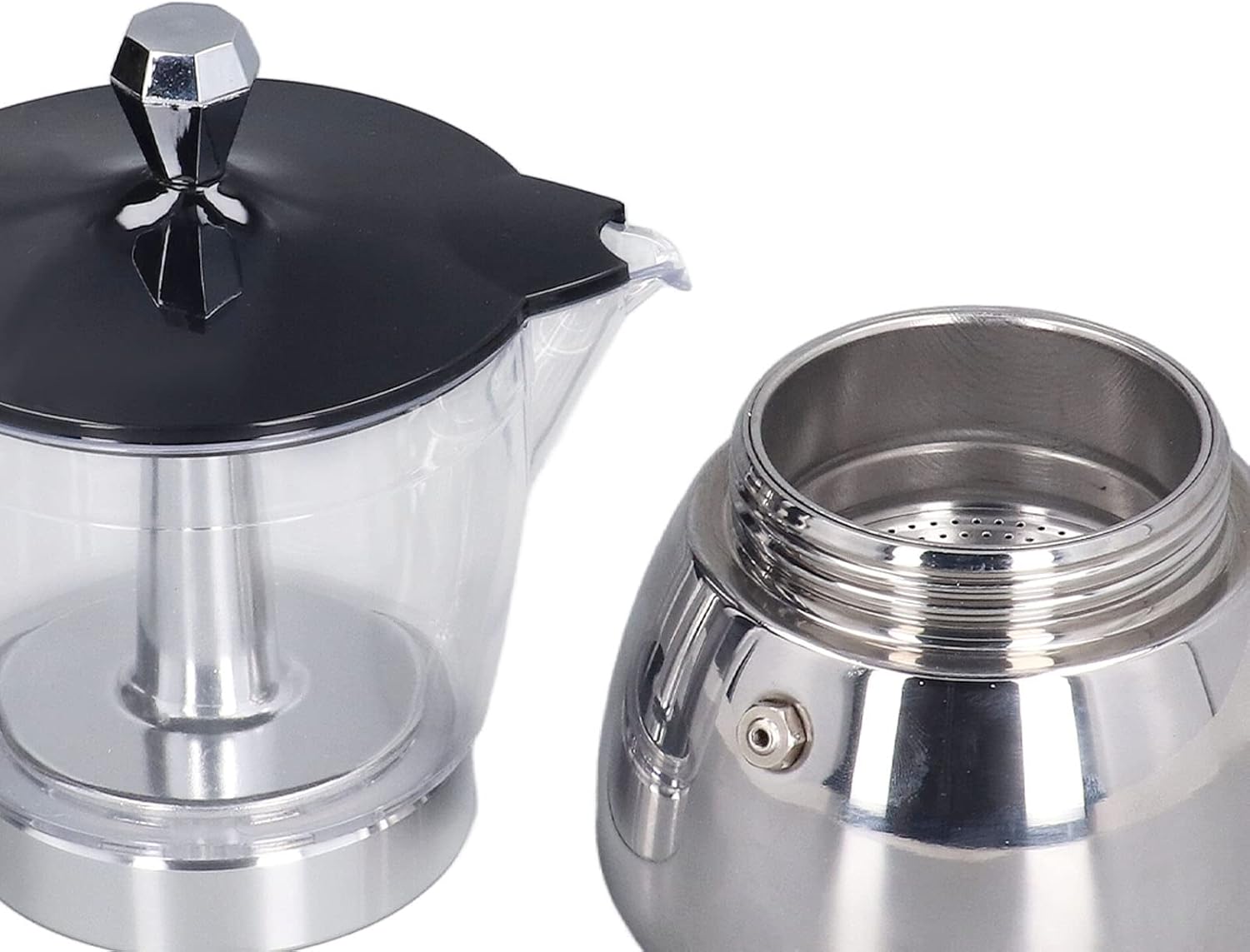 Cafetera, cafeteras Keurig, cafetera, olla Moka Pot 6 tazas, cafetera italiana de acero inoxidable, cafetera con tapa ABS transparente para cocina,