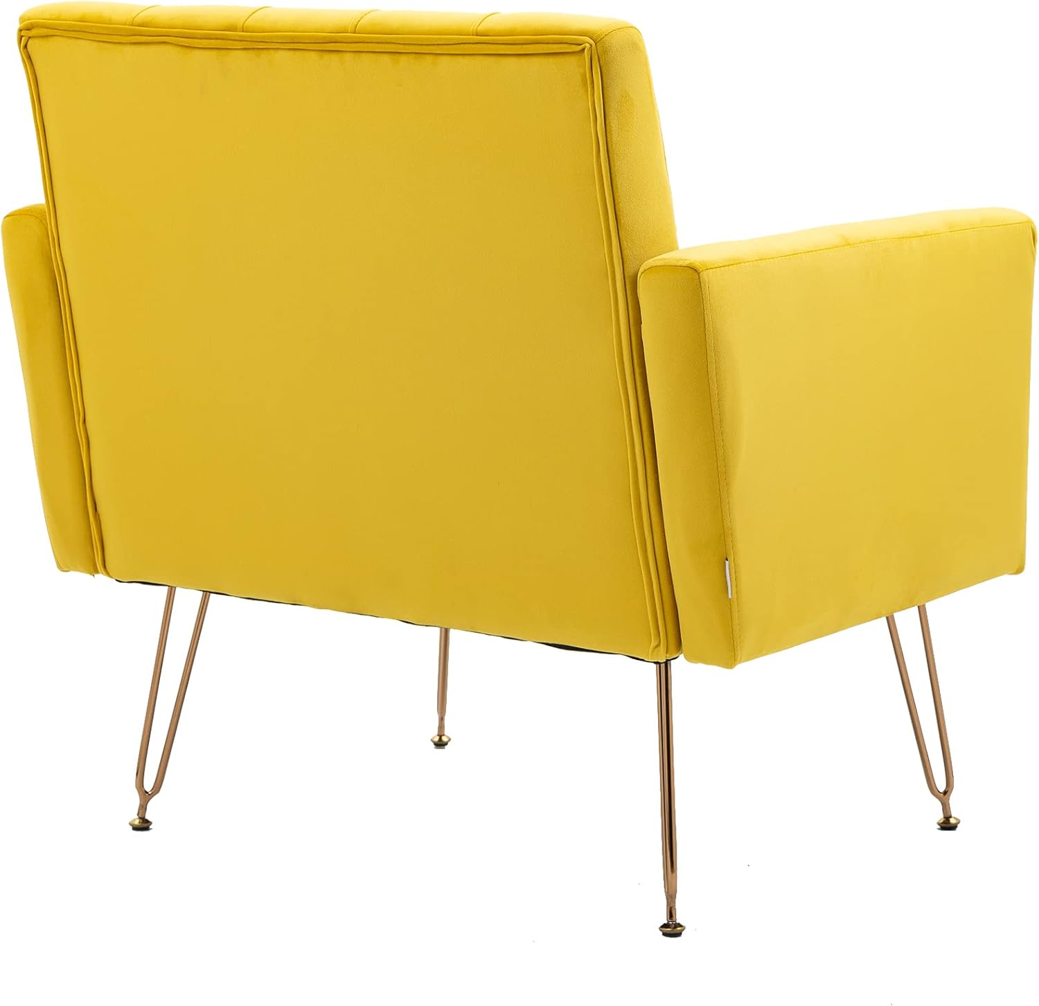 Olela Juego de 2 sillas decorativas, sofá individual de terciopelo, sillas de lectura laterales tapizadas modernas con brazo y patas de metal dorado