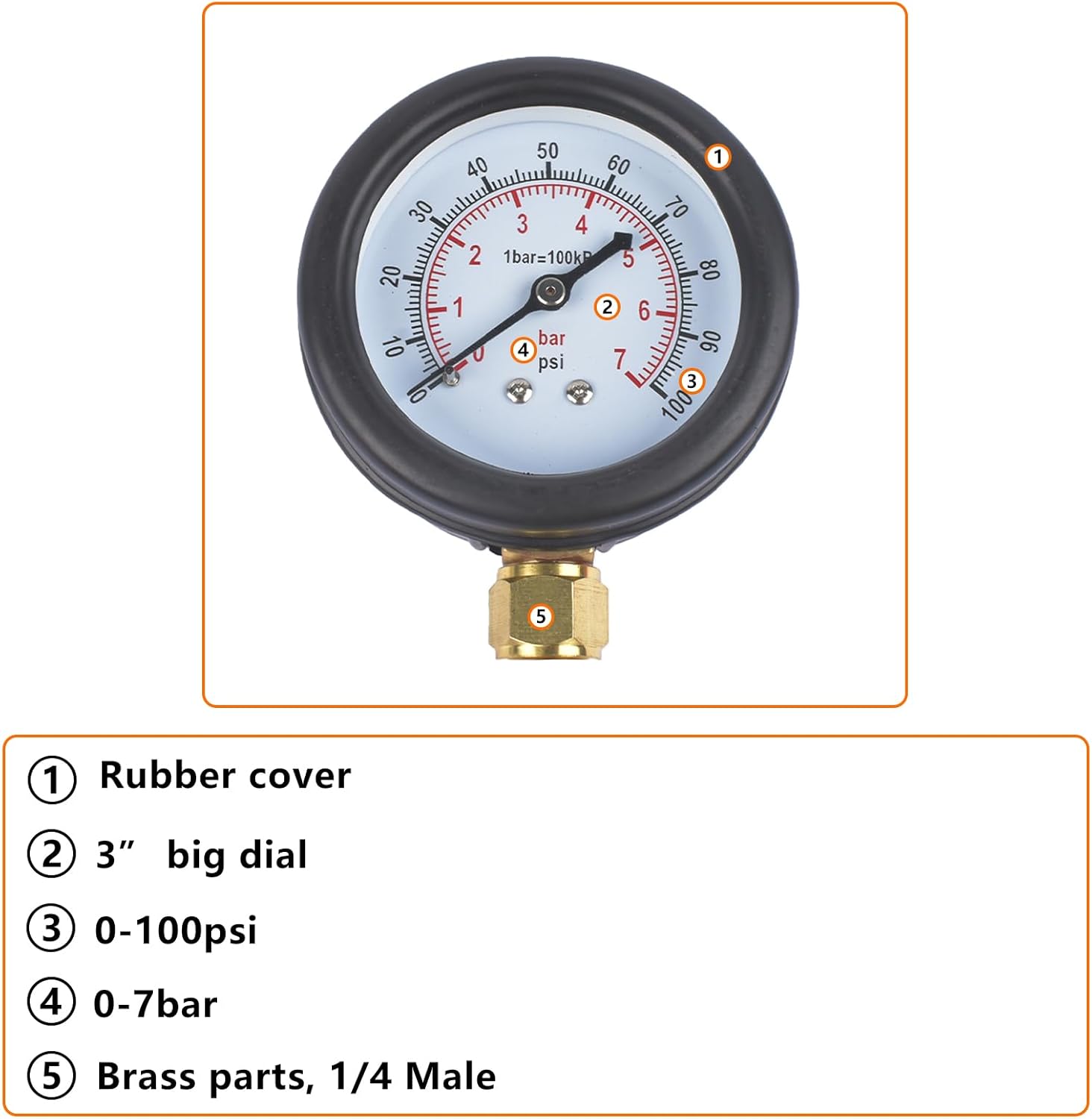 Kit de probador de presión de aceite, medidor de presión de aceite profesional, kit de prueba de diagnóstico del motor con adaptadores de manguera y