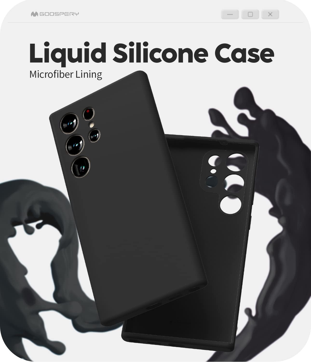 GOOSPERY Funda de silicona líquida diseñada para Galaxy S23 Ultra, sedosa, suave al tacto, protección de cuerpo completo, a prueba de golpes, con