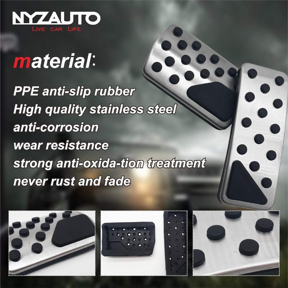 Almohadillas antideslizantes para pedal compatibles con Grand Cherokee y Durango 2011-2020, cubiertas de pedal de freno y acelerador de aluminio sin