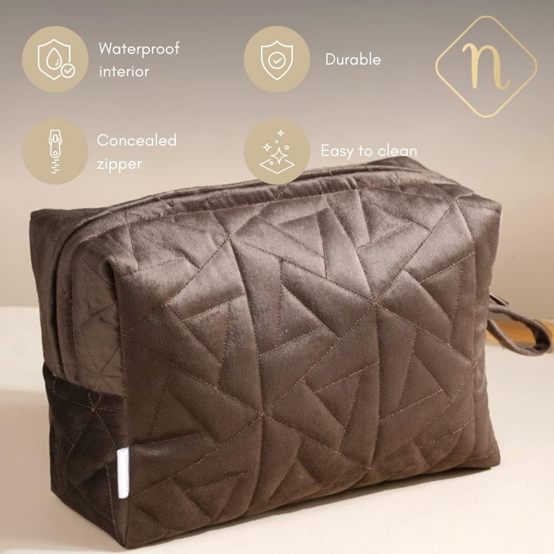 Nestasia Juego de 3 bolsas de viaje acolchadas multiusos, juego de bolsas, bolsas de cosméticos con cremallera, organizadores de maquillaje, juego