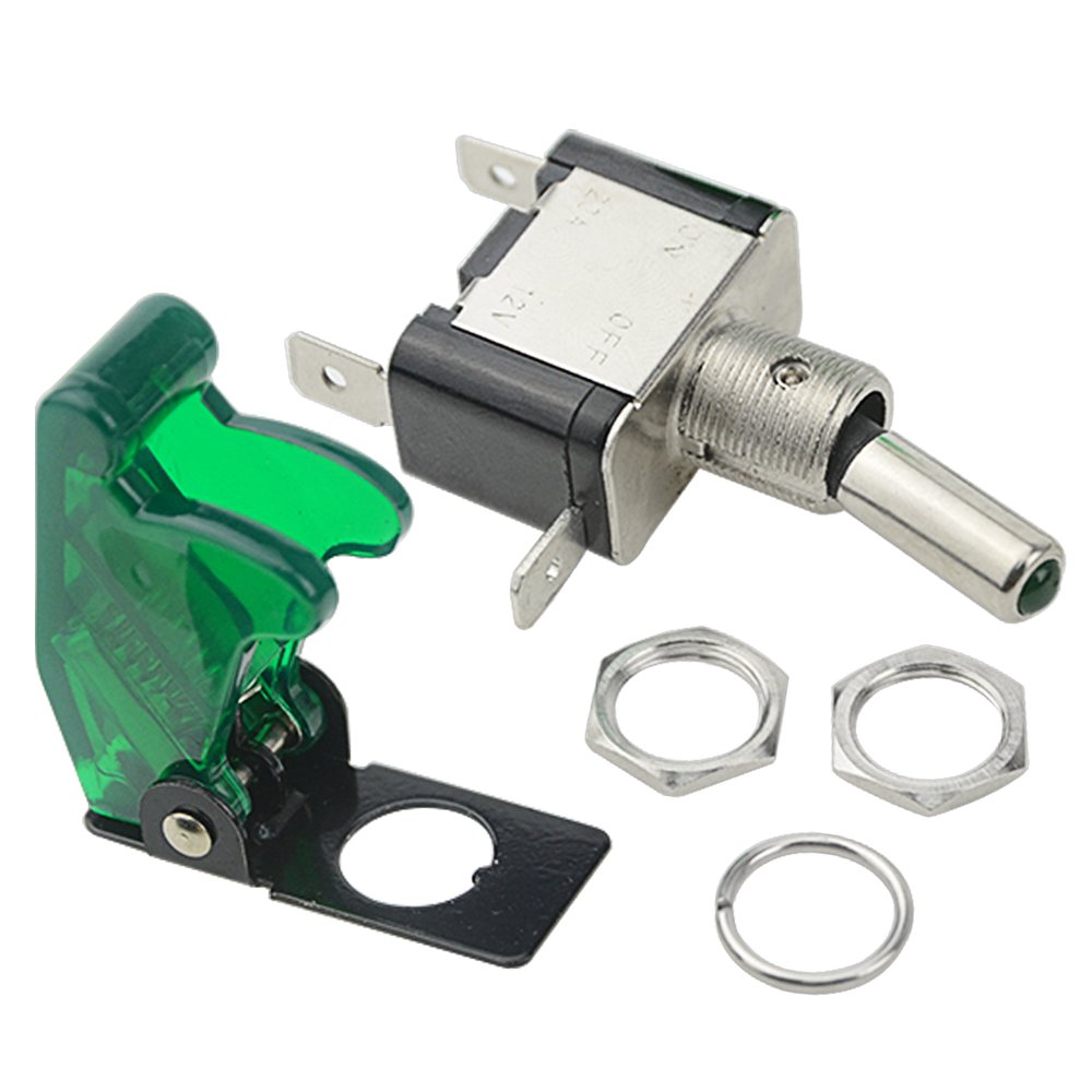 WMYCONGCONG Interruptor de palanca de diodo emisor de luz de 12 V 20 A, control SPST para coche, azul, rojo, verde, blanco, amarillo, morado, 6