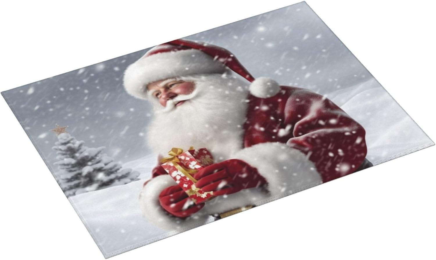 Tapete de secado de platos de Santa Claus Snow Secenry para encimera de cocina, almohadilla de secado de microfibra, absorbente para escurridor de