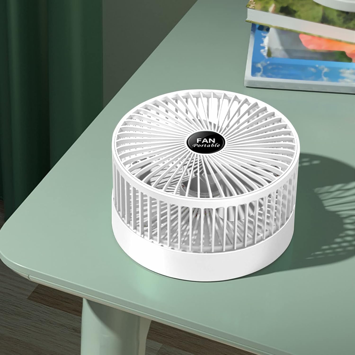 MIANHT Ventilador portátil elástico de 3 velocidades, ventilador de mesa de escritorio, enchufe, rotación del ventilador, fuerte viento, silencioso
