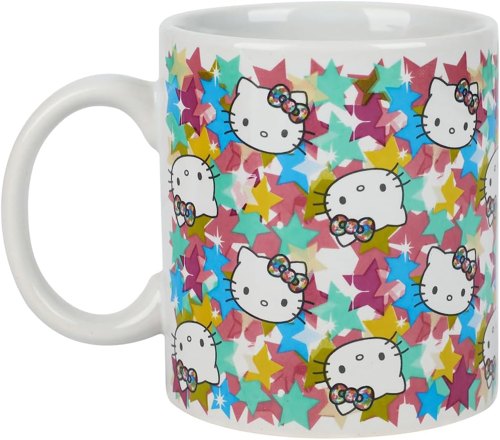 Bioworld Hello Kitty Stars – Juego de 2 tazas de cerámica de 16 onzas