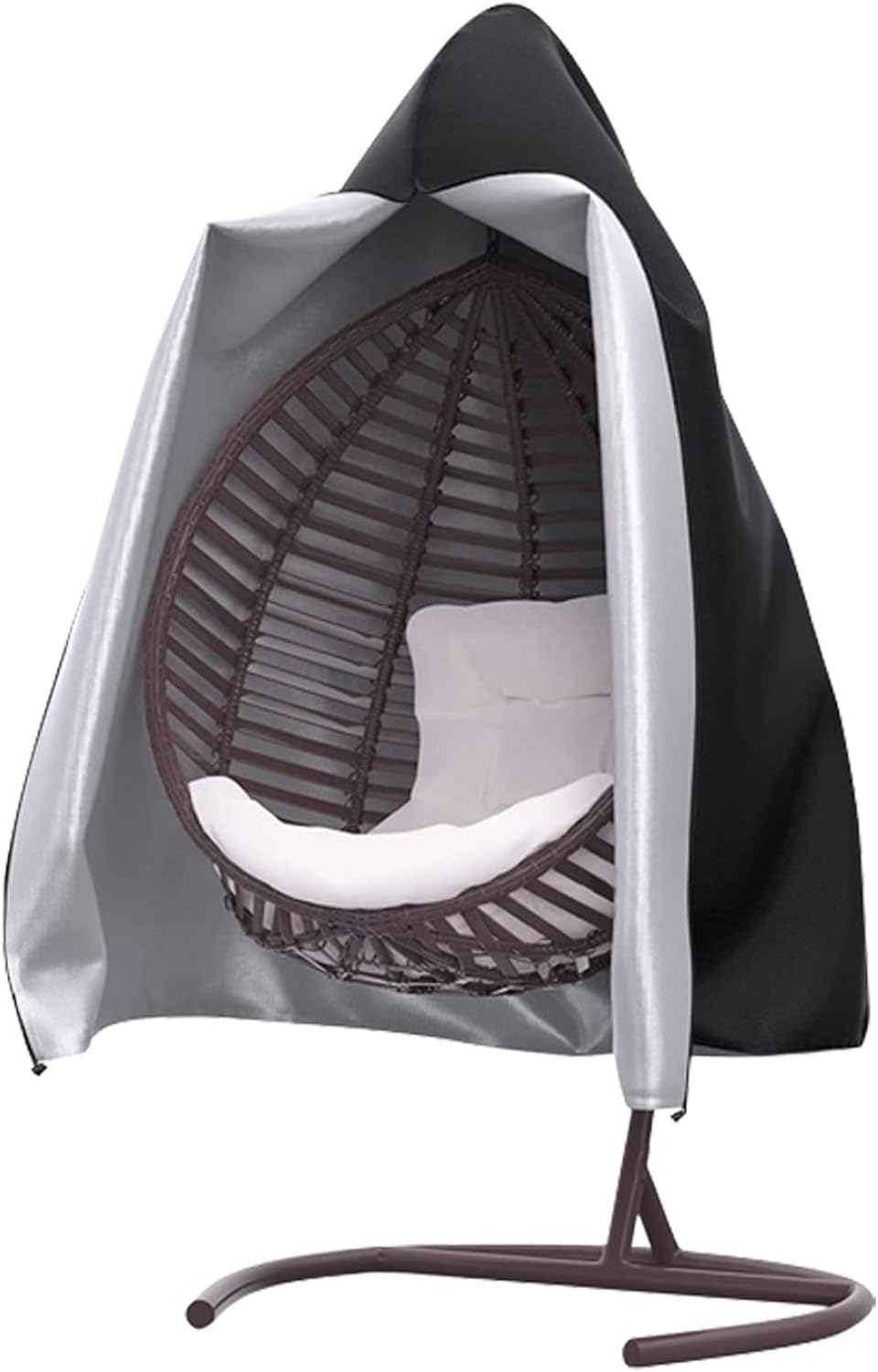 Funda para silla de huevo colgante de patio, 70 pulgadas de alto x 66 pulgadas de profundidad, impermeable, resistente a la intemperie, muebles de