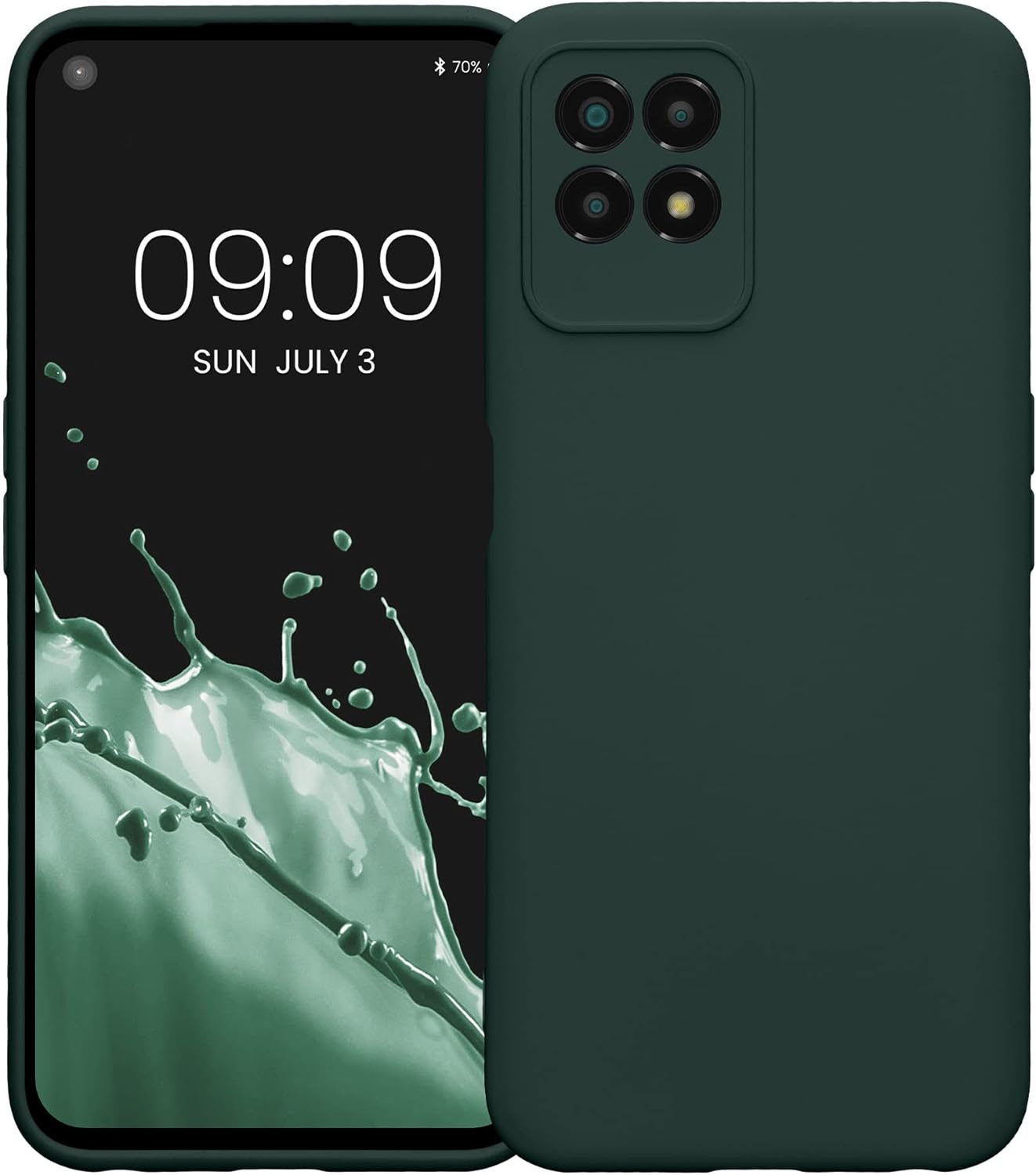 kwmobile Funda compatible con Realme 8i – Funda protectora delgada de TPU con acabado mate suave – verde musgo