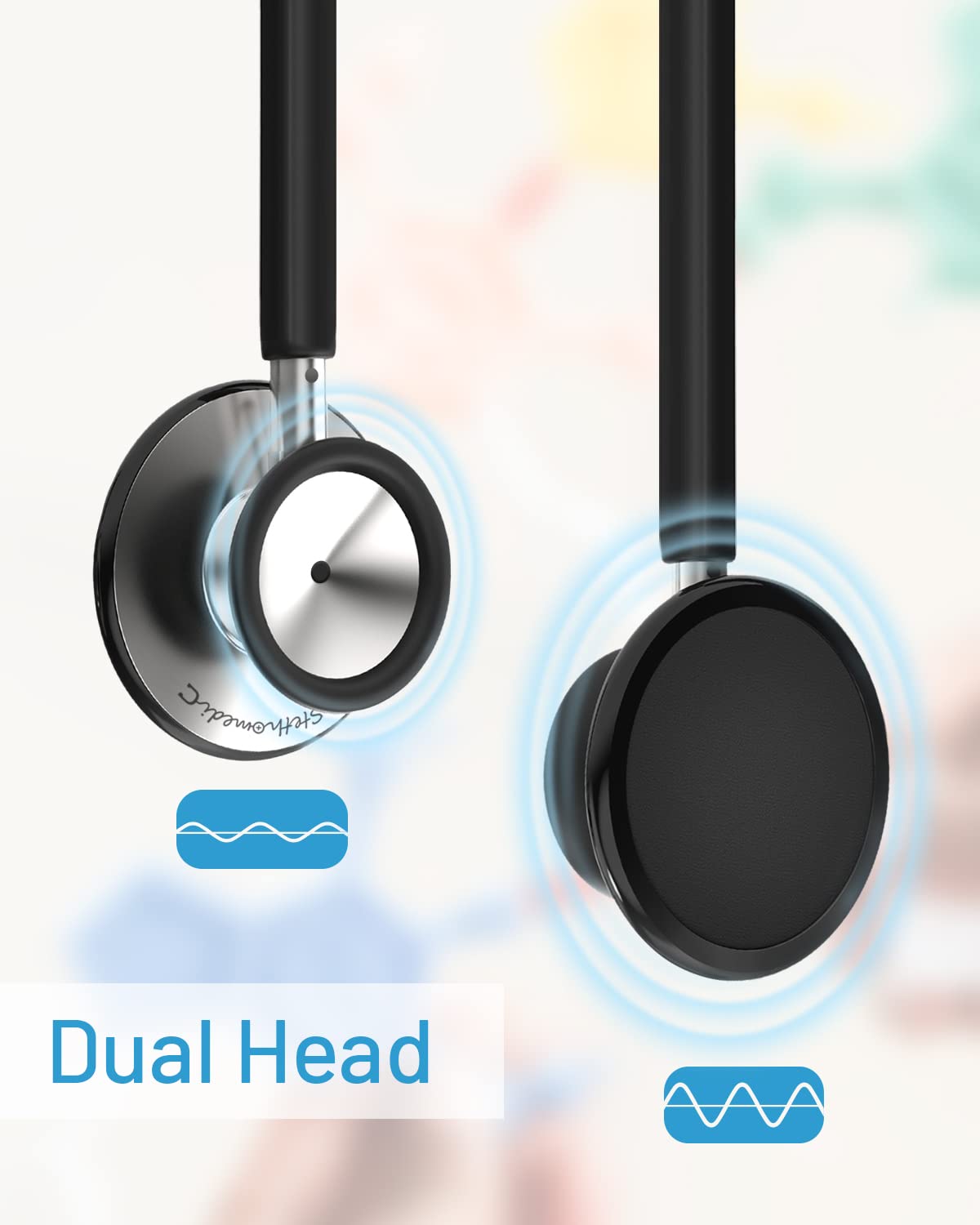 FriCARE – Estetoscopio de doble cabeza para entorno médico y doméstico, diseño clásico, ligero, estetoscopio para adultos, regalo para enfermeras,