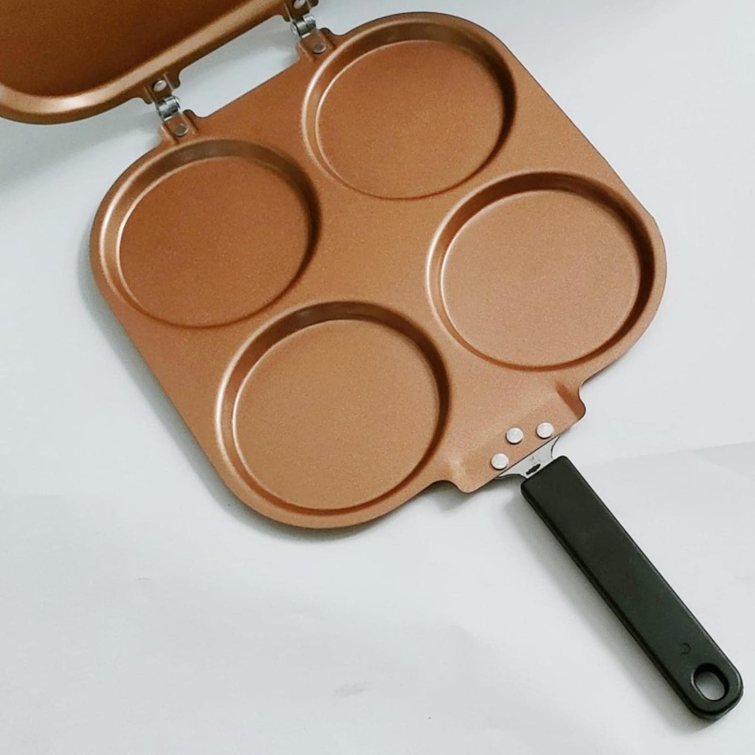 Placa de tortilla de doble cara de 4 tazas de doble cara Placa antiadherente para panqueques plegable antiadherente para panqueques Herramientas de
