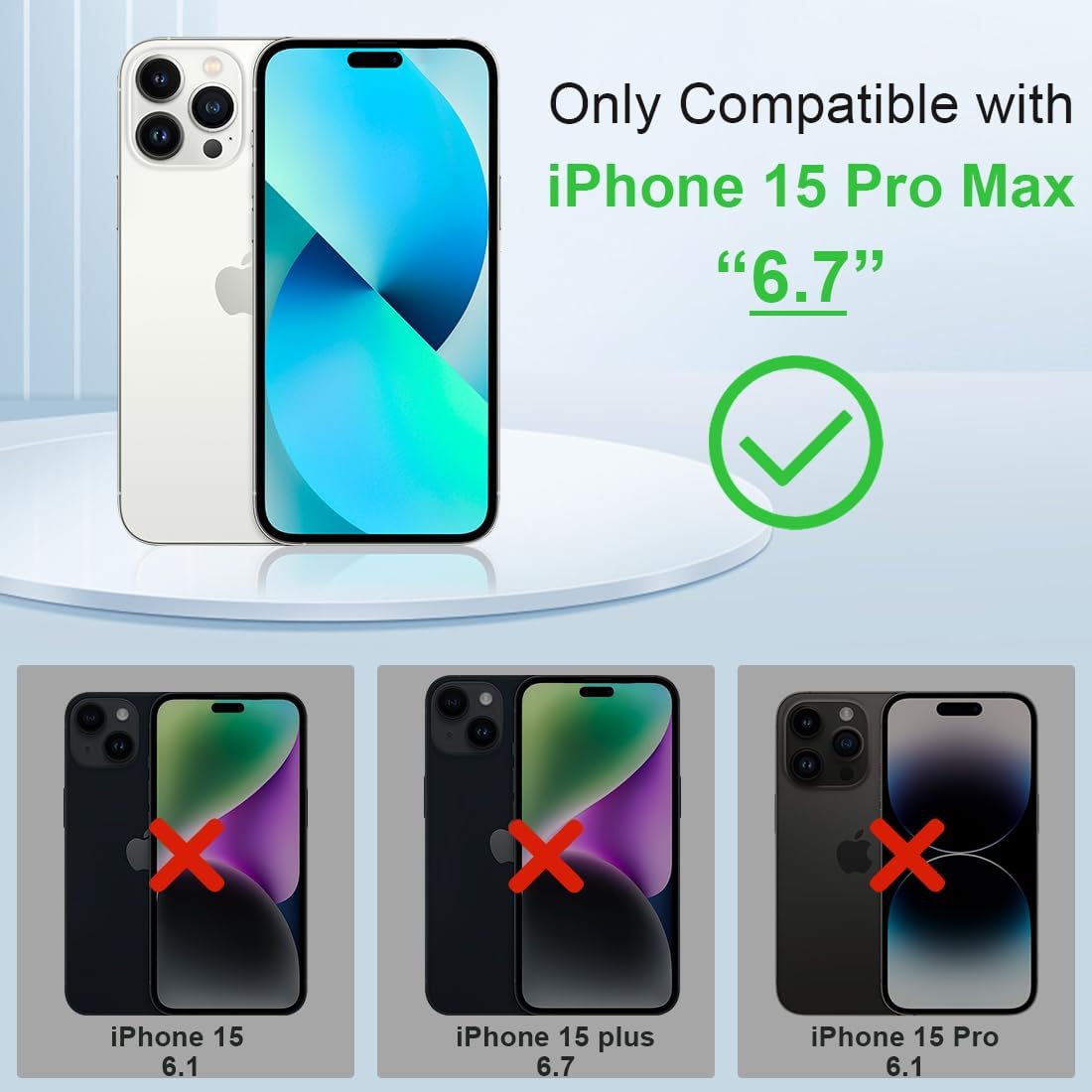 KEZiHOME Funda tipo cartera compatible con iPhone 15 Pro Max, piel auténtica bloqueo RFID para iPhone 15 Pro Max, ranura para tarjetas, soporte