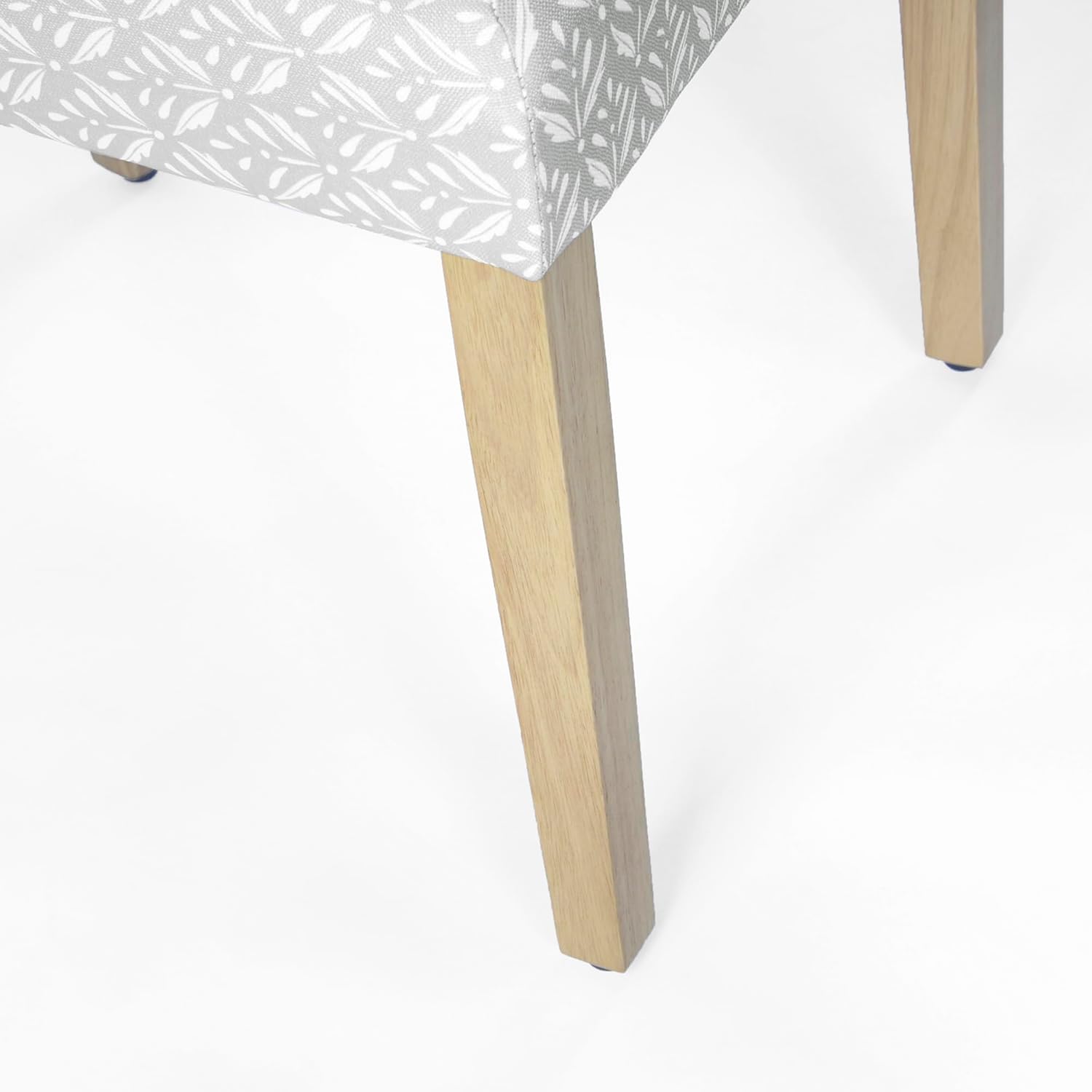 HomePop Decoración del hogar con respaldo abierto, lado de tela, sillas de comedor para cocina y sala de estar, estampado gris claro (juego de 2)