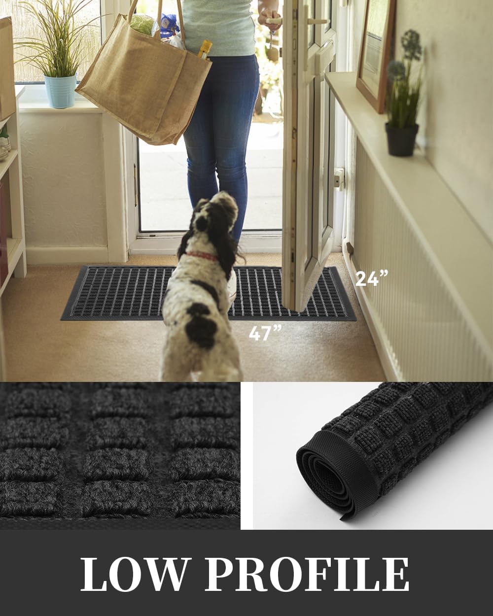 MontVoo – Tapete para puerta delantera, tapete de entrada exterior, tapete para puerta interior y exterior para entrada, tapete de bienvenida grueso
