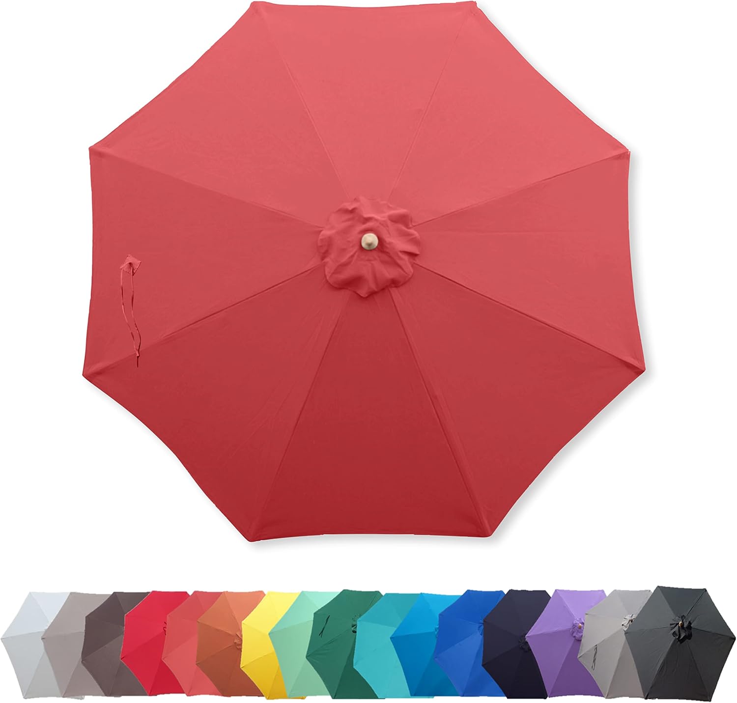 Formosa Covers Toldo de sombrilla para patio de 9 pies  Reemplazo de toldo de 8 varillas  Protección UV 300D y resistente al agua  Cubierta de