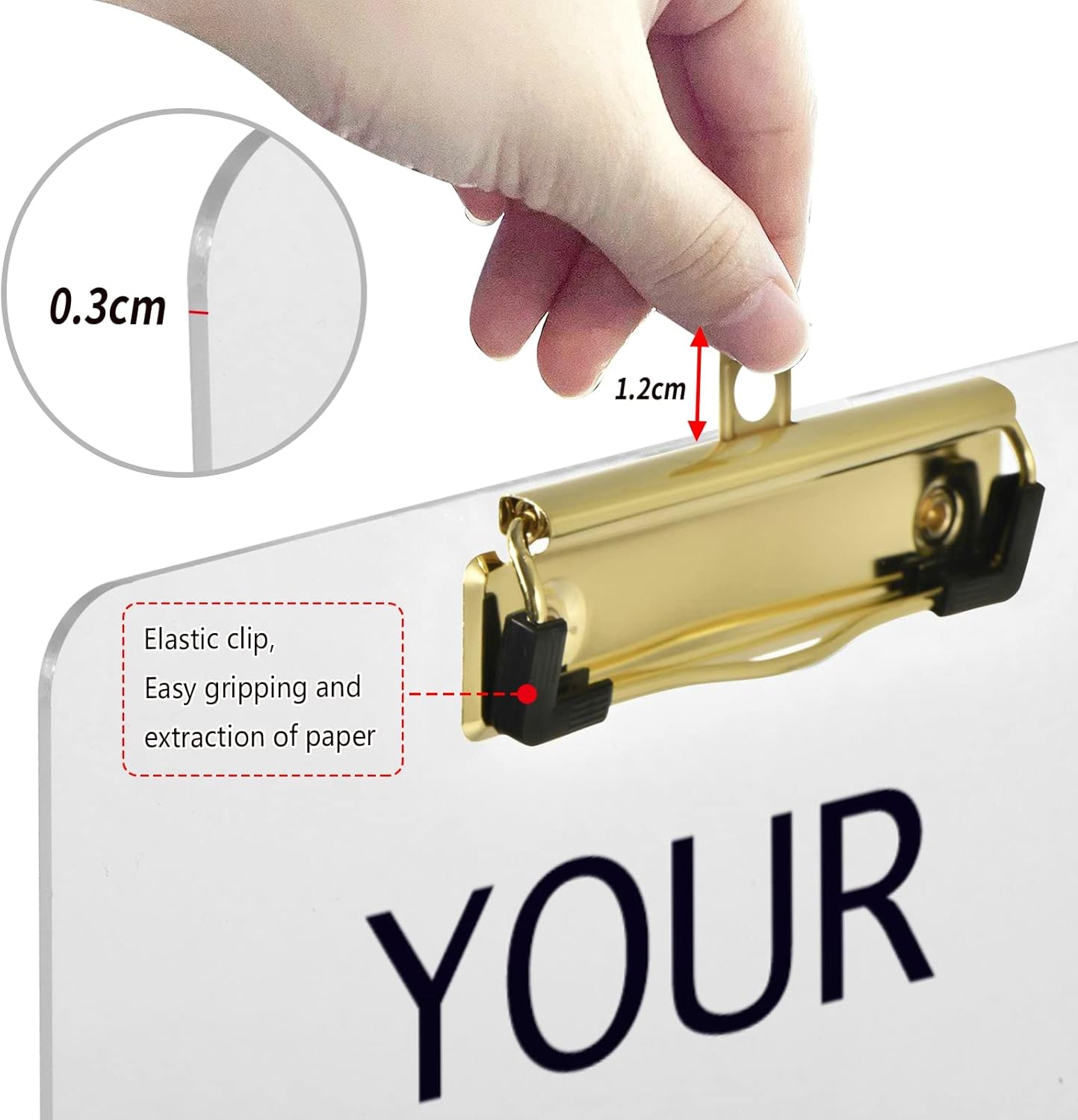 Portapapeles de plástico personalizado, tamaño carta, portapapeles de impresión personalizado con clip de metal de perfil bajo, tablero de clip