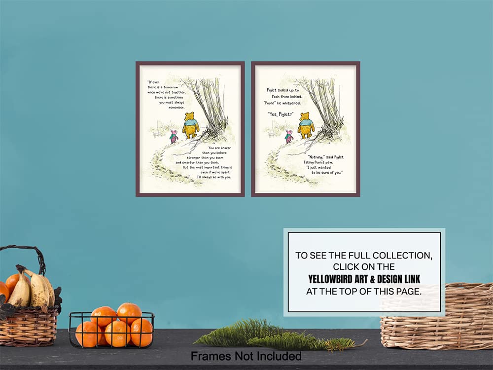 A. A. Milne Wall Art & Decor Poster Set 8×10 – Girls Bedroom Decor – Kids, Boys Room, Baby Nursery Decor – Wall Decor for Toddler – Always Remember