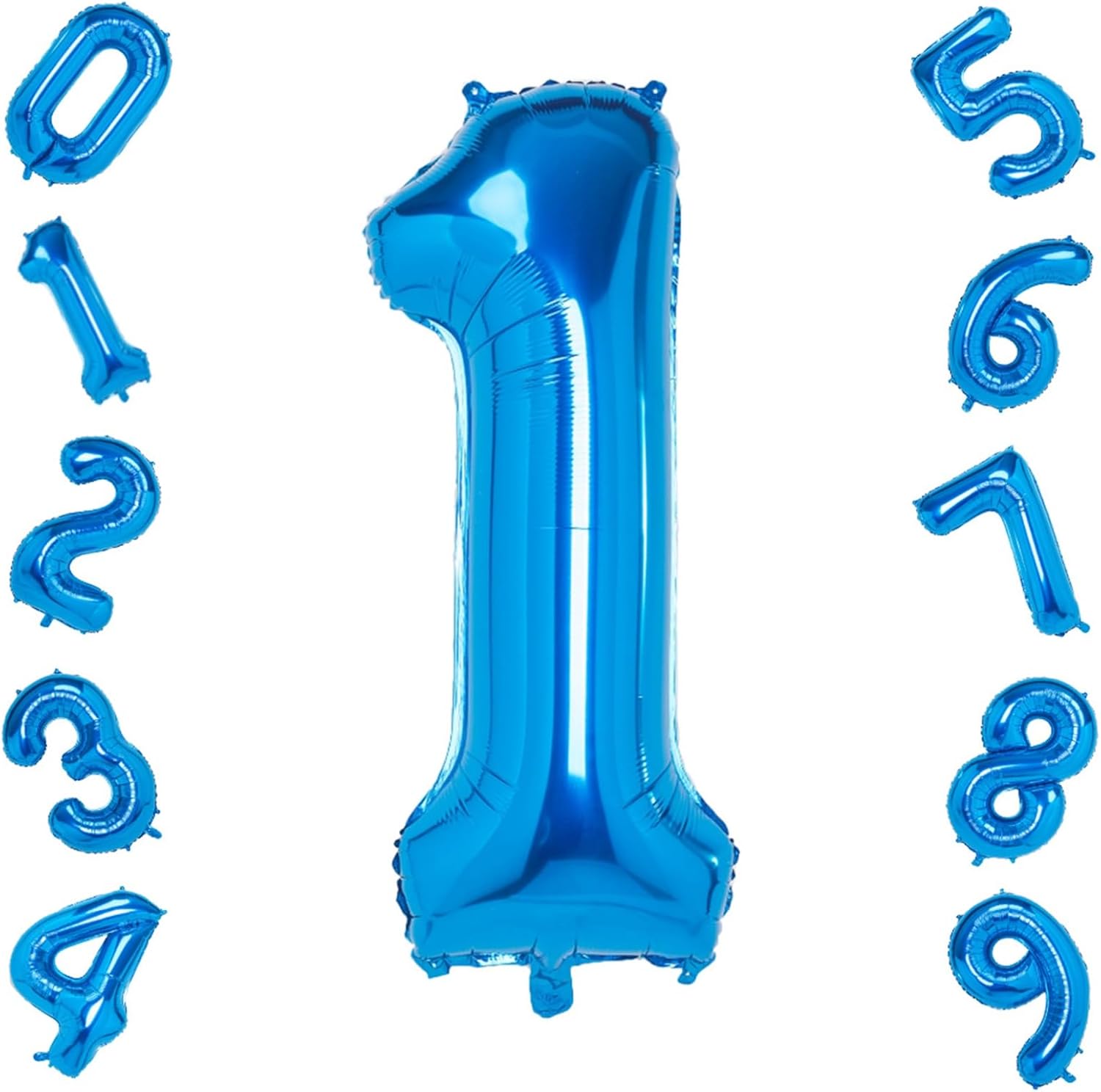 Globos azules del número 1, globos de Mylar de 40 pulgadas para celebraciones de fiestas y decoraciones de vacaciones
