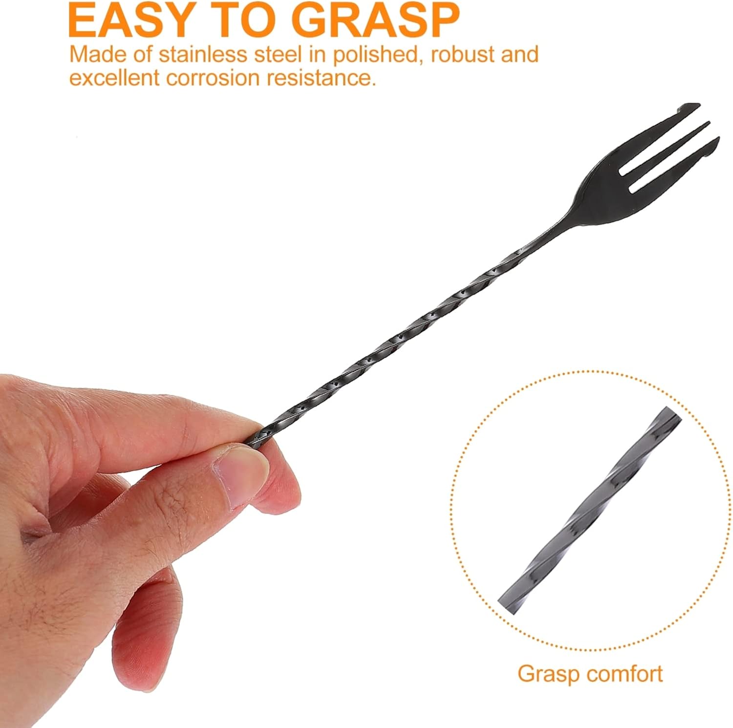 4pcs Mixing Spoon Ice Cream Spoon Metal Spoon Bar Cocktail Spoon Bar Mixing Stick Beverage Stirrers Handle Mixing Cocktail Shaker Spoon Bar Spoon