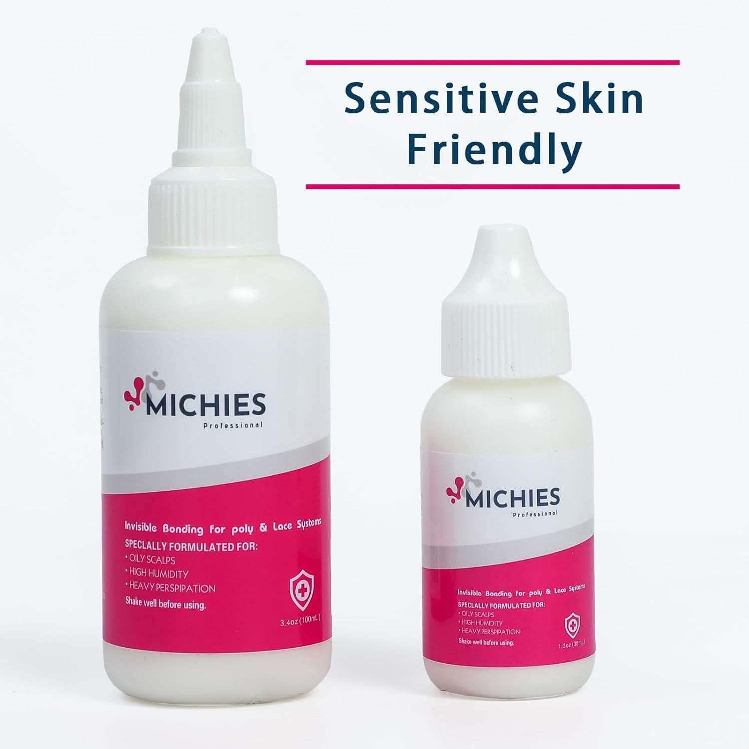 MICHIES Pegamento de encaje para peluca, 3.4 oz (3.4 fl oz), pegamento invisible para peluca, pegamento para cabello de sujeción fuerte, pegamento