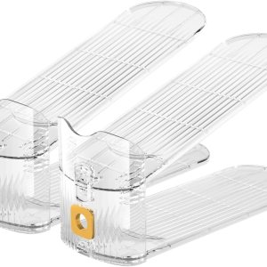 Organizador de ranuras transparentes para zapatos, apilador de zapatos ajustable, espacio pequeño, organizador de almacenamiento de zapatos para Organizador de ranuras transparentes para zapatos, apilador de zapatos ajustable, espacio pequeño, organizador de almacenamiento de zapatos para