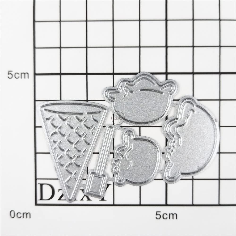 DzIxY Deliciosa taza de helado Troqueles de corte de metal para hacer tarjetas de papel de grabación en relieve Troqueles Sets Álbum Scrapbooking