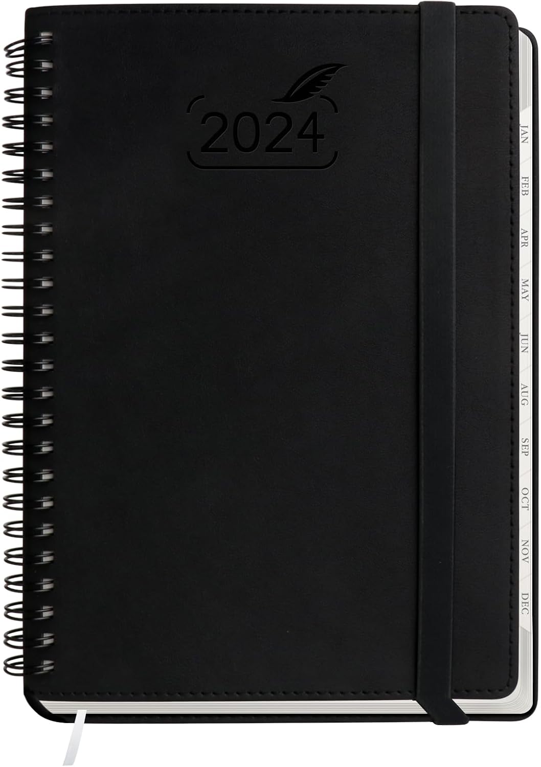 Agenda 2024 de BEZEND, calendario A5 de 5.8 x 8.5 pulgadas, agenda diaria, semanal y mensual, encuadernado en espiral, papel certificado FSC de 100