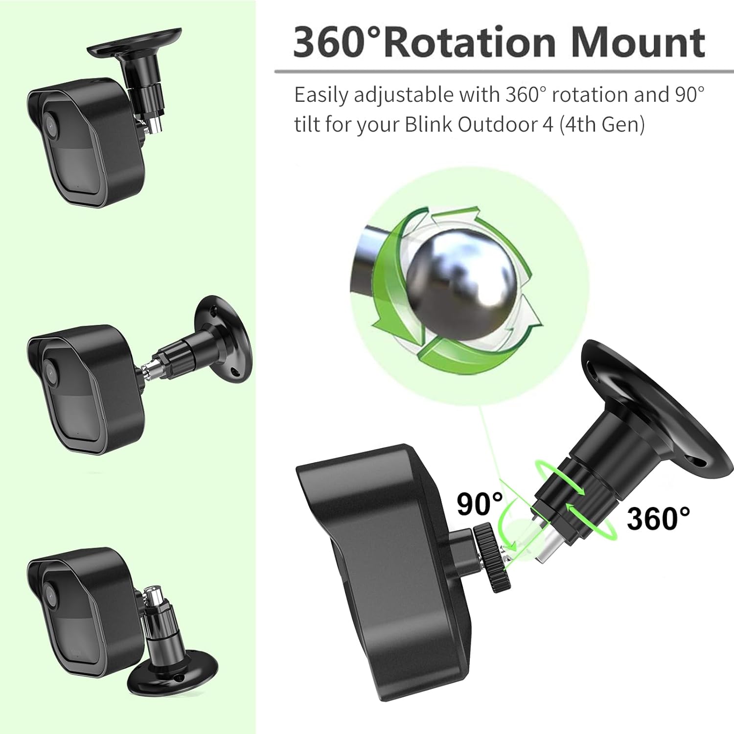 Blink Outdoor 4 (4. generación), carcasa protectora resistente a la intemperie y montaje ajustable de 360 con módulo de sincronización 2 soporte