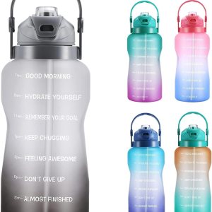 Botella de agua colorida con popote, botellas de agua deportivas motivacionales con marcador de tiempo a prueba de fugas, sin BPA, botellas de Botella de agua colorida con popote, botellas de agua deportivas motivacionales con marcador de tiempo a prueba de fugas, sin BPA, botellas de