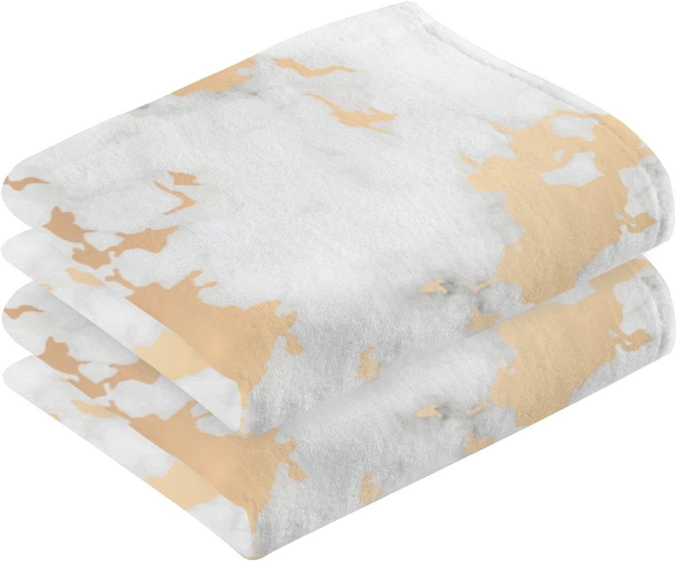ALAZA Juego de 2 toallas de mano fluidas de mármol gris blanco dorado para baño, toallas de baño suaves 100% algodón, toallas de baño decorativas de